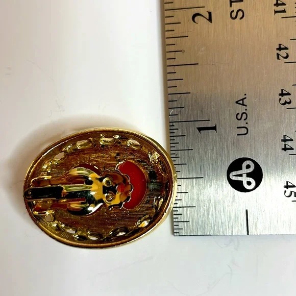 Vintage Red Lucite Panel Bracelet and Matching Clip Earrings Jewelry Set - Picture 10 of 10